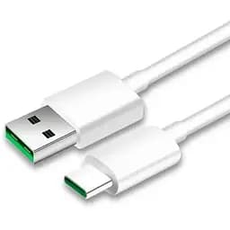 Кабель Super VOOC Flash Charge для Oppo 80W / 8A 1m USB на Type-C / USB-C (QC03) white