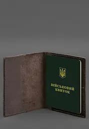 Шкіряна обкладинка для військового квитка з кишенями 7.2 темно-коричнева - мініатюра 4