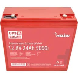 Аккумулятор Merlion LiFePO4 12V (12.8V/24Ah/307.2Wh) (LFP12.8-24US) [164629]