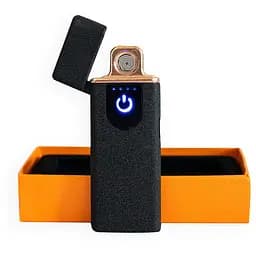 Электронная зажигалка черная матовая сенсорная зажигалка на подарок USB Lighter