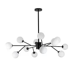 Люстра лофт з білими кулями Levistella 7529806-12 BK+WH