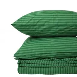 Літній постільний комплект MirSon №2942 Сolor Fun Line Stripe Emerald з евкаліптовим волокном 155х215 см смарагдовий (2200010964097) - мініатюра 2