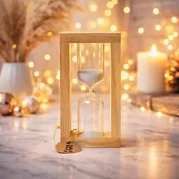 Часы песочные в деревянном корпусе на 5 минут (белый песок) 88263