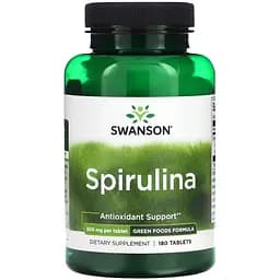 Натуральна добавка Swanson Spirulina 500 мг 180 таблеток