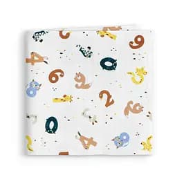 Пелюшки муслінові Cosas Numbers Animals 110x150 см, бежеві - мініатюра 2