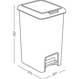 Відро для сміття MBM My Home з кришкою та педаллю 10 л сіре (BIN-01 10L GRAY) - мініатюра 3