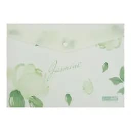 Папка-конверт А4 на кнопці JASMINE ARABESKI м'ятна BM.3943-38 BUROMAX матовий напівпрозорий пластик (4823126805665)
