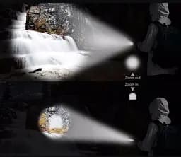 Ліхтарик ручний CATA CT8024, 5W Led-CREE Q5+COB, Zoom, 3 режими, алюміній, акумулятор, IP44 - мініатюра 4