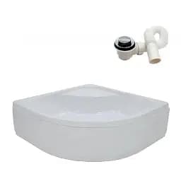 Високий душовий піддон (напівкруглий) WIZ 80х80х42 см. Акриловий з панеллю та ніжками