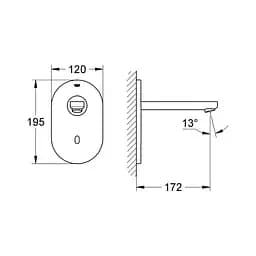 Зовнішня частина крана для раковини Grohe Euroeco Cosmopolitan E 36410000, Хром - мініатюра 2