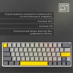 Клавіатура Epomaker EP64 Mulan White механічна бездротова (EP64-W-M) - мініатюра 7