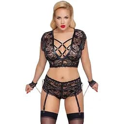 Комплект Cottelli Bondage Bra Set 3XL черный
