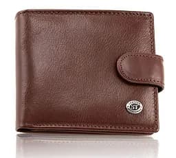 Стильне шкіряне чоловіче портмоне ST Leather В103 коричневе 9,5 см