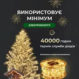 Гірлянда Роса нитка 2000 LED довжина 200 м з пультом від мережі, жовтий GarlandoPro 2000L200MWY - мініатюра 23