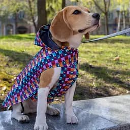 Дощовик для собак з капюшоном Barksi Textile розмір М Печворк - мініатюра 5