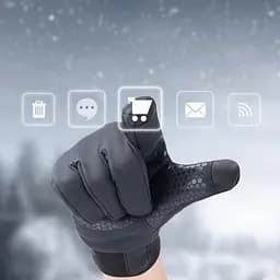 Вологозахисні рукавички Naturehike NH19S005-T, розмір XL, темно-блакитні - мініатюра 3