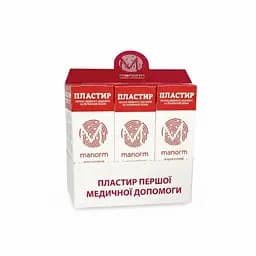 Набір пластирів Manorm на полімерній основі 19 х72 мм 15 упаковок по 10 шт