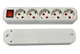 Колодка PROFI быстрой уборки 5 гнезд с заземлением, преп. (конт.группа медь) ТМ LUMANO