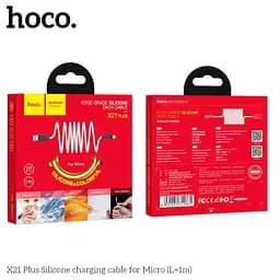 Кабель Hoco Micro USB Silicone X21 Plus 1 м 2.4A - мініатюра 2