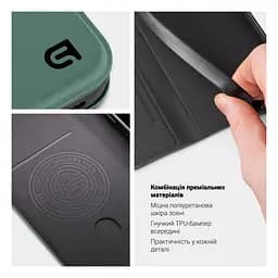 Чехол-книжка для Xiaomi Redmi 14C 4G/A4 5G Poco C75 4G/M7 5G, OneFold Case, зеленый, из экокожи (PU) и TPU, с магнитом, с подставкой и отделением для карт, трансформируется в подставку, противоударный, защита всего корпуса, ArmorStandart (ARM85373) - мініатюра 3