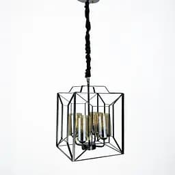Люстра Лофт у чорному корпусі форми куба Line.F 11895/4 BK