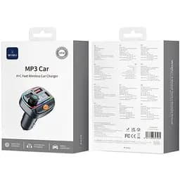 АЗП FM модулятор WIWU QC031 MP3 Car PD20W+QC3.0 2USB-A/1C Black - мініатюра 2