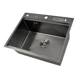 Кухонна мийка накладна декор з PVD покриттям чорна Nett NBS-5747, Чорний