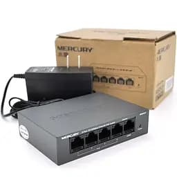 Коммутатор POE Mercury MS05CP с 4 портами POE +1 порт UP-Link 100Мбит