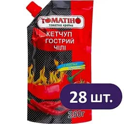 Набір кетчупу Томатіно Гострий Чілі 7 кг (28 шт. х 250 г)
