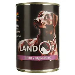 Вологий корм для собак Landor ягня з індичкою 400 г - мініатюра 2