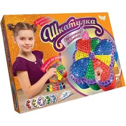 Набір для творчості Danko Toys Шкатулка. Виблискуюча паєтками SHR-01-3-4-8 Жовтий