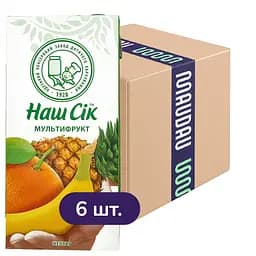 Упаковка нектару Наш Сік Мультифрукт 11.58 л (1.93 л х 6 шт.)