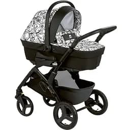 Універсальна коляска 3 в 1 CAM Dinamico Up Smart  чорно-біле графіті рама чорна (897T/V90/990/782K)