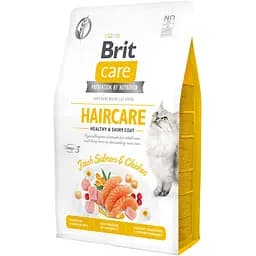 Сухой корм для котов Brit Care Cat GF Haircare Healthy&Shiny Coat уход за кожей и шерстью с лососем и курицей 2 кг