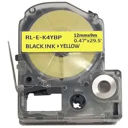 Стрічка для принтера етикеток UKRMARK RL-E-K4YBP-BK/YE, LK4YBP. 12 мм х 9 м (900275)