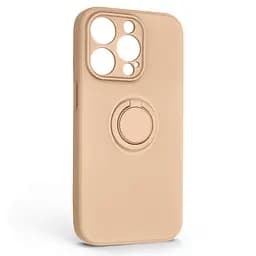 Силиконовый чехол для Apple iPhone 14 Pro, Icon Ring, пудровый, панель-накладка, с кольцом-подставкой на 360°, противоударный, возможность использования магнитных держателей, ArmorStandart (ARM68710)