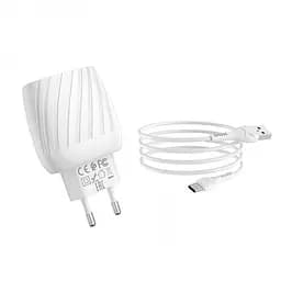 Зарядне мережеве HOCO C78A Highway 2USB 2.4A Type C Білий - мініатюра 2