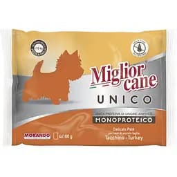 Вологий корм для собак Morando Migliorcane Unico паштет з індички (4 шт. х 100 г)
