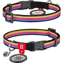Нашийник для кота Waudog Nylon з QR паспортом малюнок Лінія 1 пластикова пряжка-фастекс Розмір XS