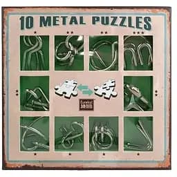Набір головоломок Eureka 10 Metall Puzzles green 10 головоломок 3D Puzzle 473357