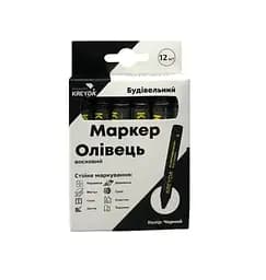 Маркер для розмітки - Універсальна крейда воскова, чорний, 12шт. CW606816 - мініатюра 2
