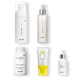 Сонцезахисний крем для обличчя SPF 50 + Набір для догляду за шкірою обличчя нормального типу Hillary