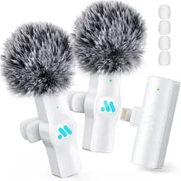 Бездротові петличні мікрофони для запису відео з iPhone і iPad, міні-мікрофон для трансляцій ігор, інтерв'ю, YouTube, TikTok 2 шт