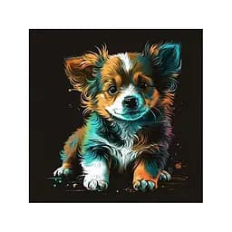 Картина за номерами на чорному фоні Strateg Яскравий песик 40х40 см
