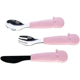 Набір столових приборів FreeON Elephant металеві з силіконовою ручкою рожеві (46309)