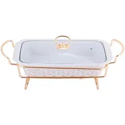 Керамічний марміт Kamille прямокутний 1.3 л білий 6416 (KM-6416)