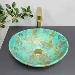 Умивальник VBI Parma marble green matt накладний VBI-011003, Цветной - мініатюра 4