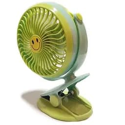 Мини вентилятор Mini Fan GF-175 с прищепкой и сменным аккумулятором 18650 USB Зелений