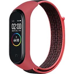 Ремінець BeCover Nylon Style для Xiaomi Mi Smart Band 5 / Mi Smart Band 6 Black-Red (705416)
