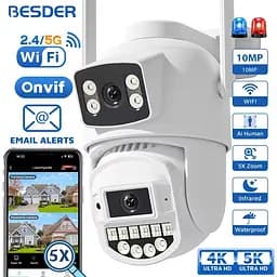 Вулична WiFi IPкамера Besder A20H  10Мп 2 незалежних об'єктиви чорна  duplication